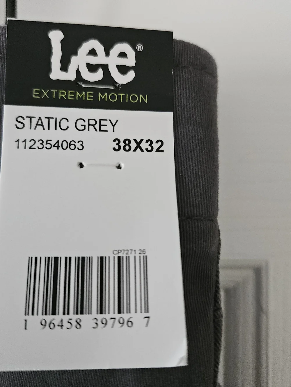 Lee Extreme Motion Men's Relaxed Straight Denim Pants Gray 38W Stretch